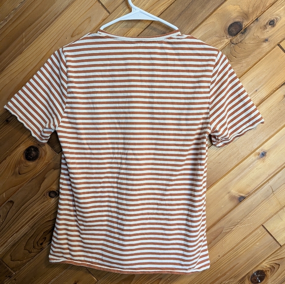 KULE Modern Holiday Tee - Red and White Stripes Size XS - Picture 6 of 6